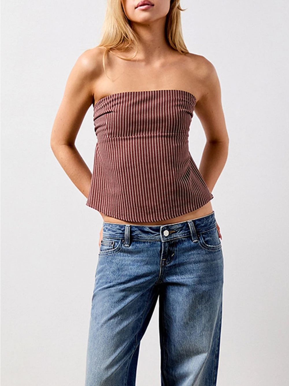 PacSun striped strapless tube top
